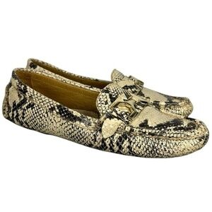 Peter Millar Snakeskin Leather Penny Loafers Drivers‎ Shoes Womens Size US 6.5 M